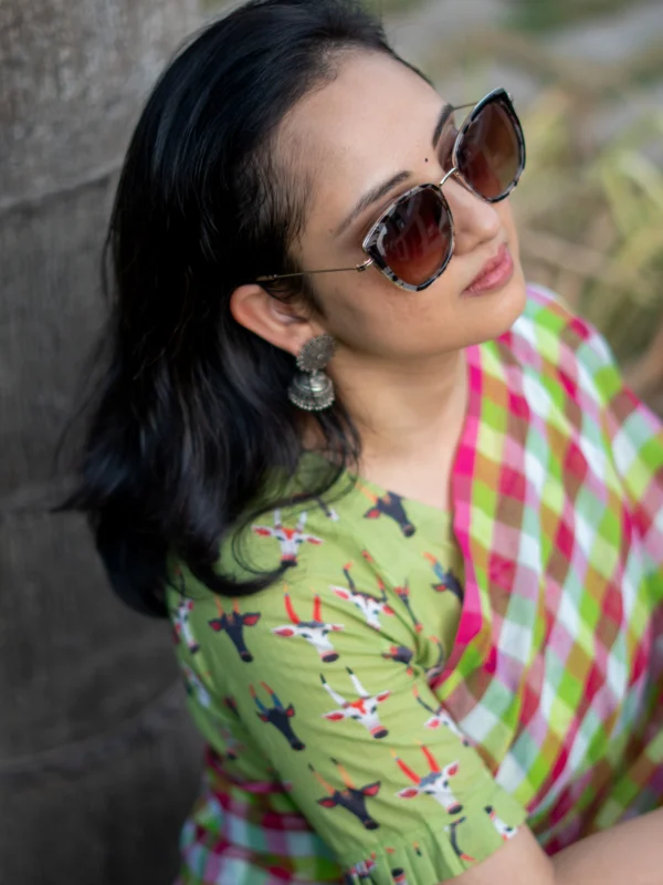 Green Indian Bulls Blouse