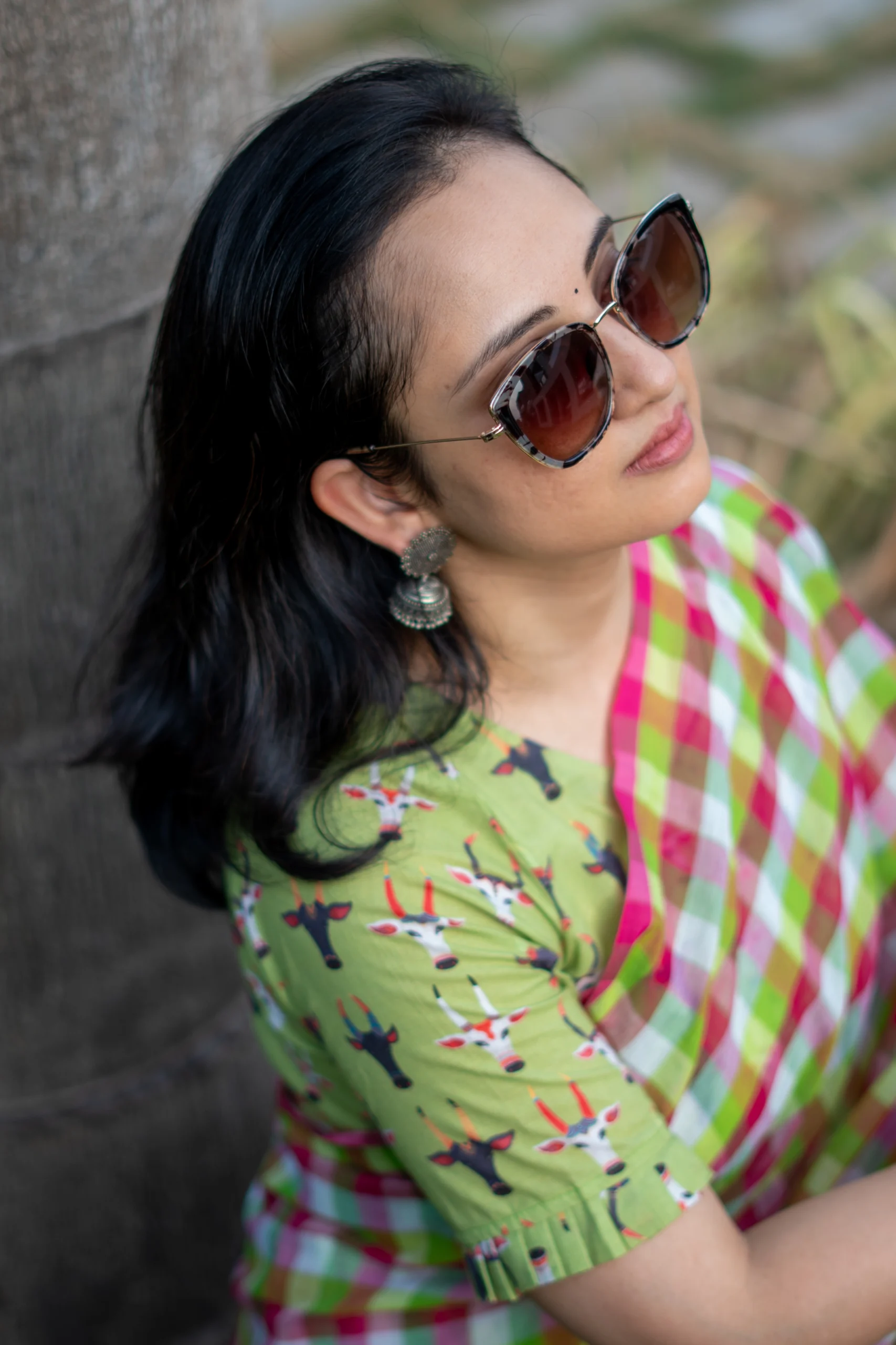 Green Indian Bulls Blouse