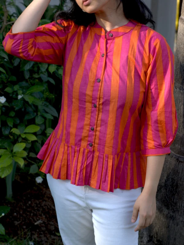 Candy Pink Striped Top