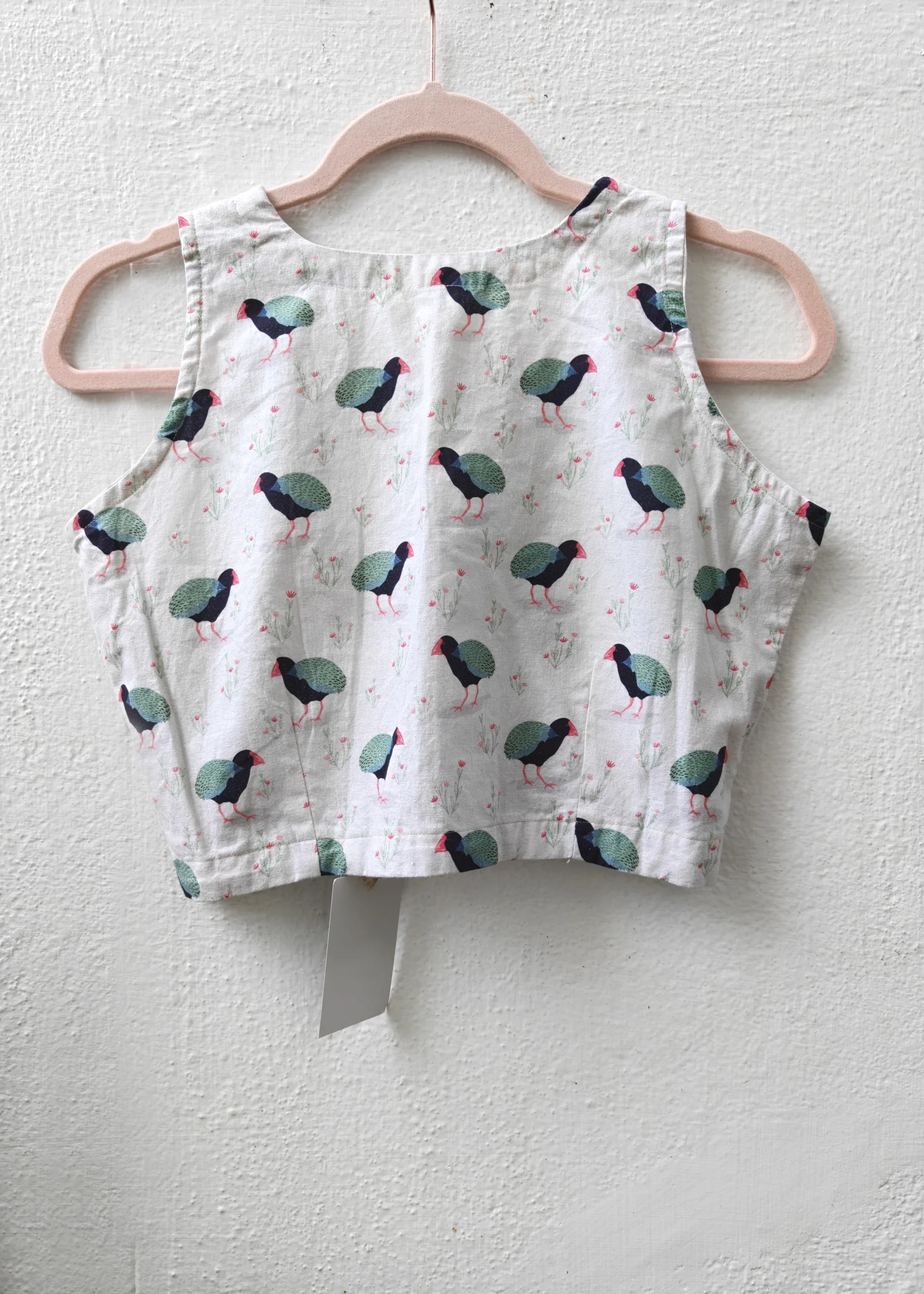Takahe Bird Cotton Blouse - Image 4